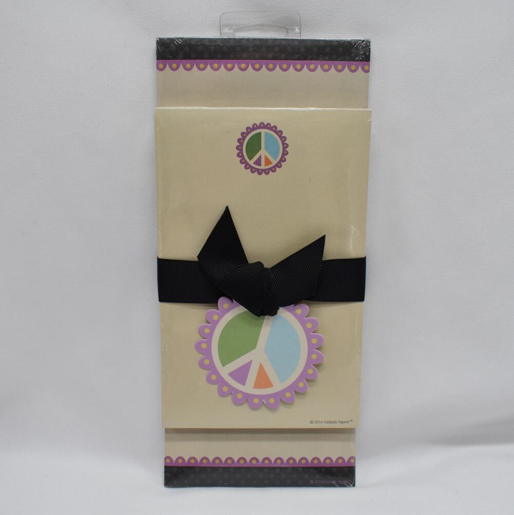 New Peace Sign Notebook Writing Pad Set NWT School Office Gift Hippie Boho Y2K